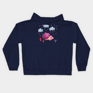 Cute Hedgohg Painting Hand Drawn Kids Hoodie